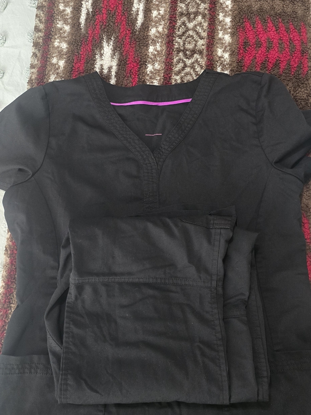 Black Purple Life Nursing Scrubs